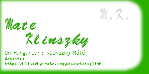 mate klinszky business card