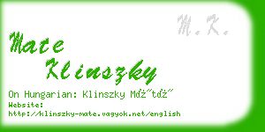 mate klinszky business card